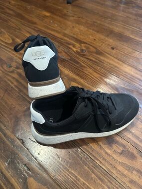 UGG Black & White Women's Retrainer Lace-Up Sneakers